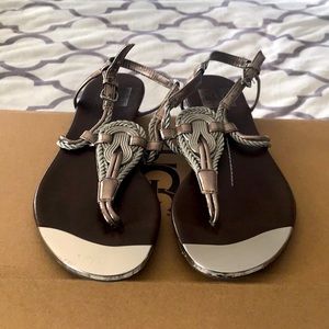 Dolce Vita Silver Thong Flats